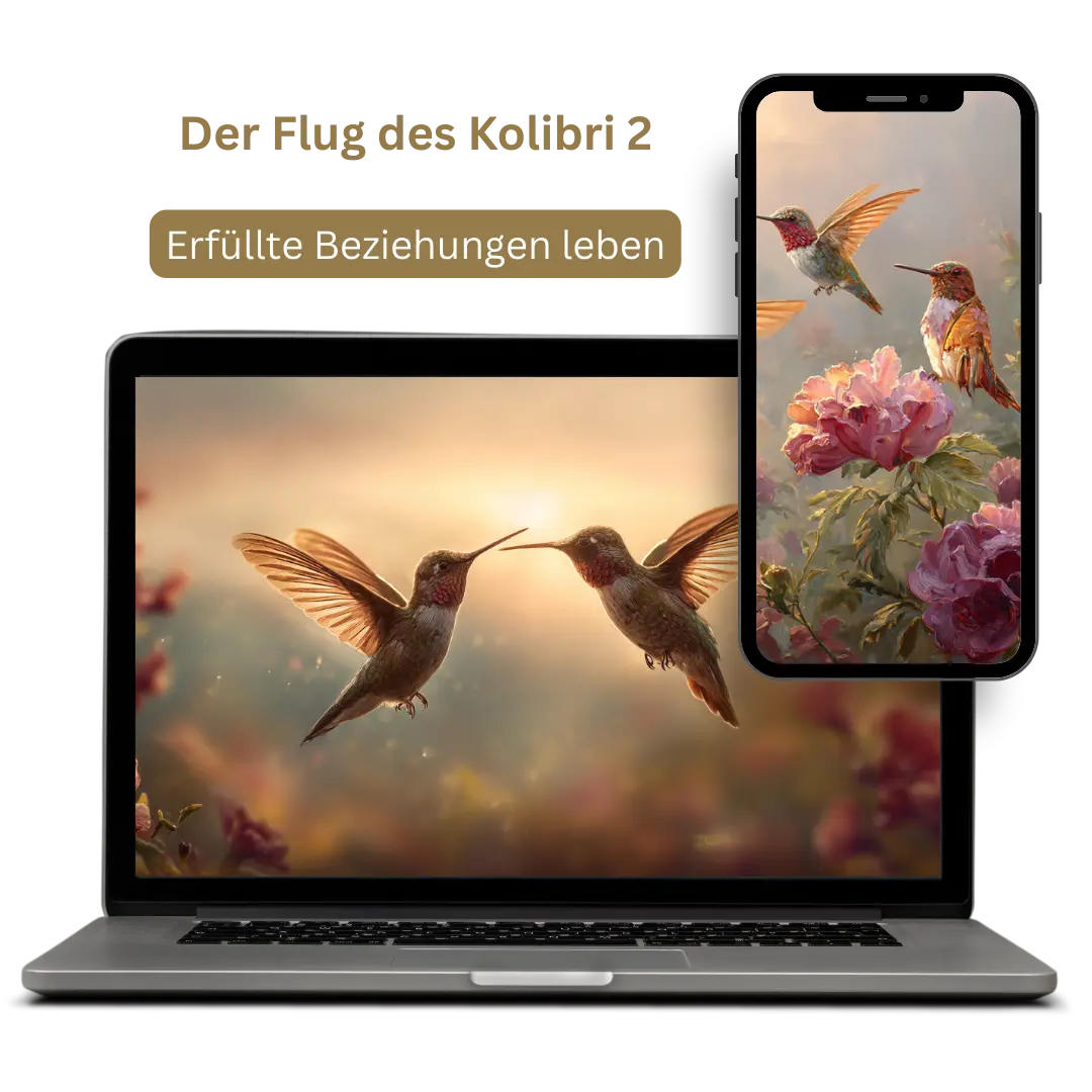 Mockup-Cover für das 6-Wochen-Mentoring "Flug des Kolibri 2: Erfüllte Beziehungen leben". Von Ralph Riedel