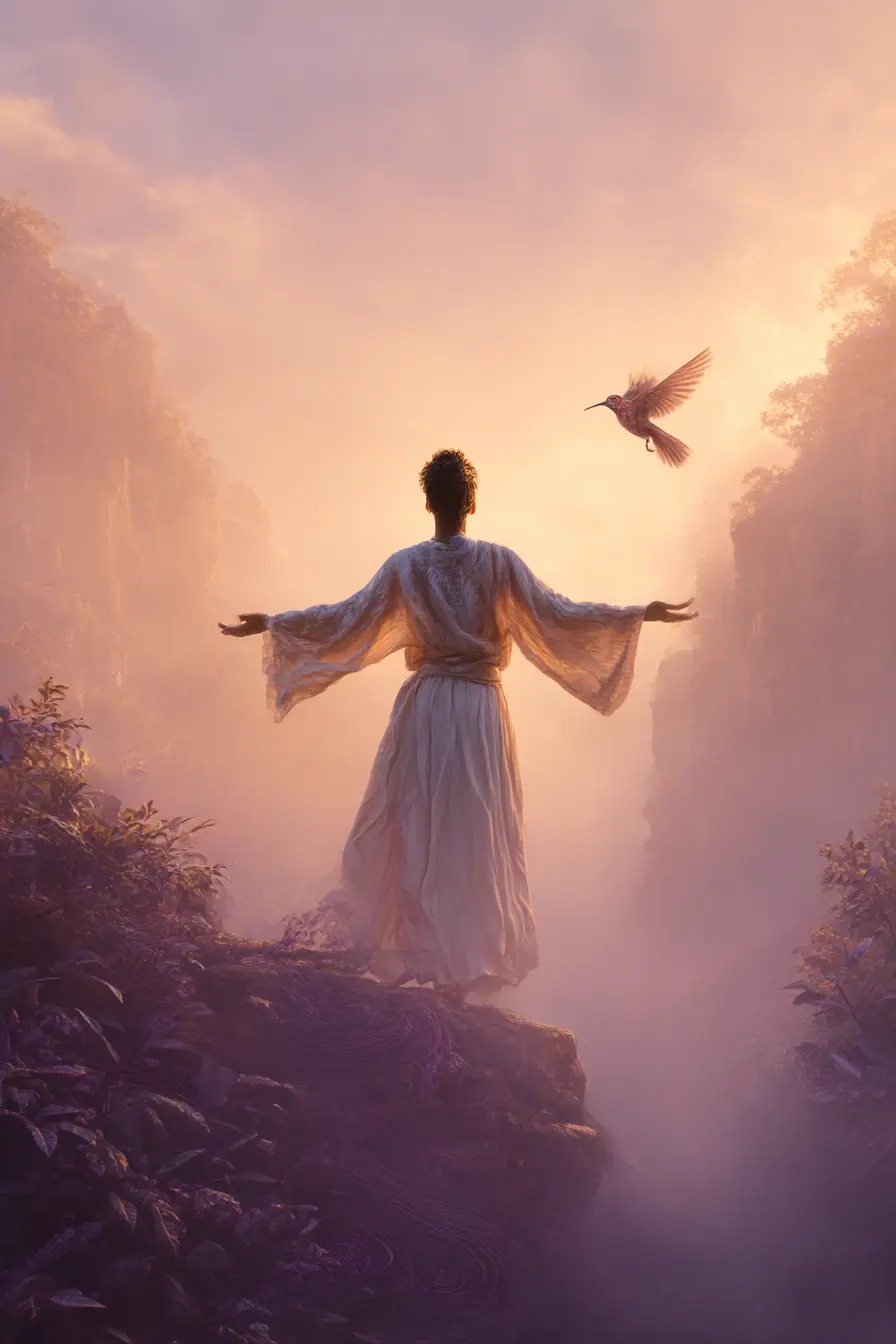 Eine Frauh, die ihre grenzenlose Freiheit erreicht hat