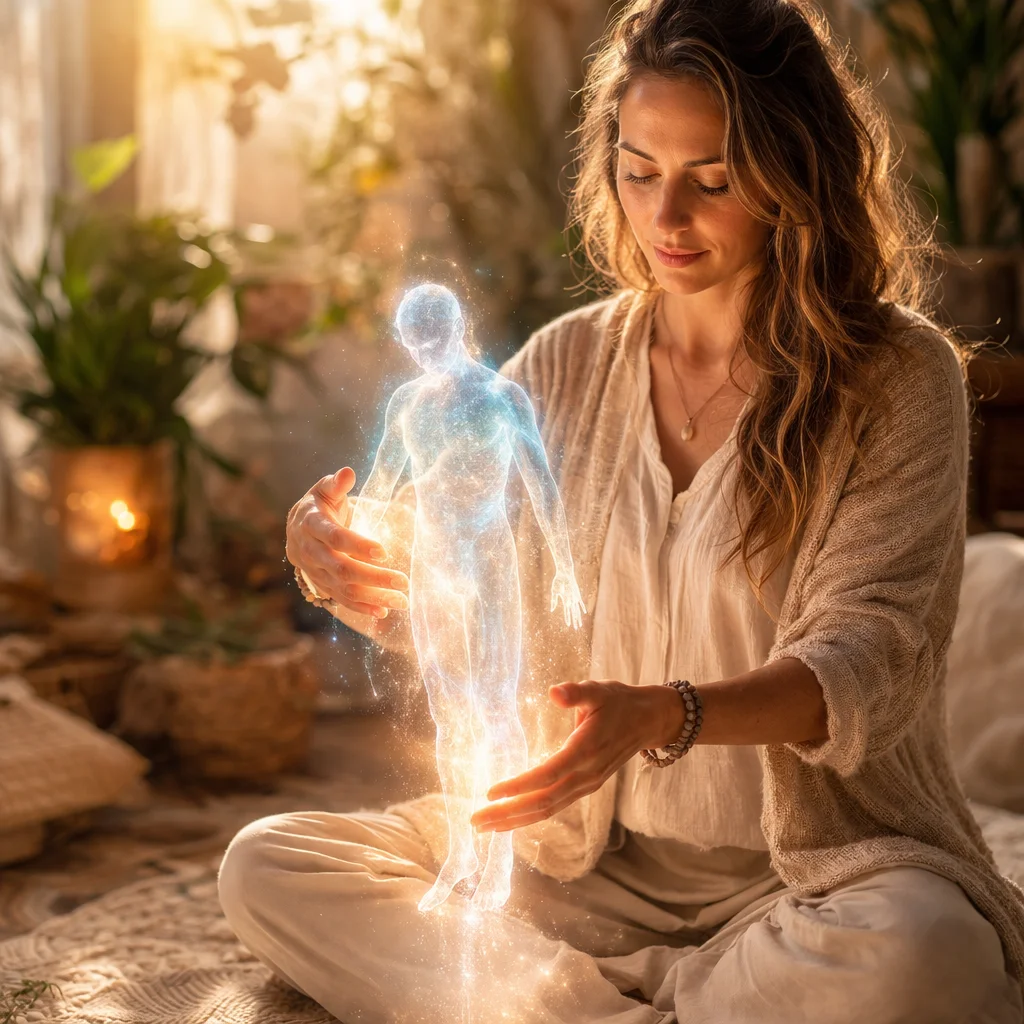 Arbeit mit den göttlichen Energien Eine Schamaniin, die mit göttlichen Energien arbeitet. schamanische Ausbildung mit Ralph Riedel