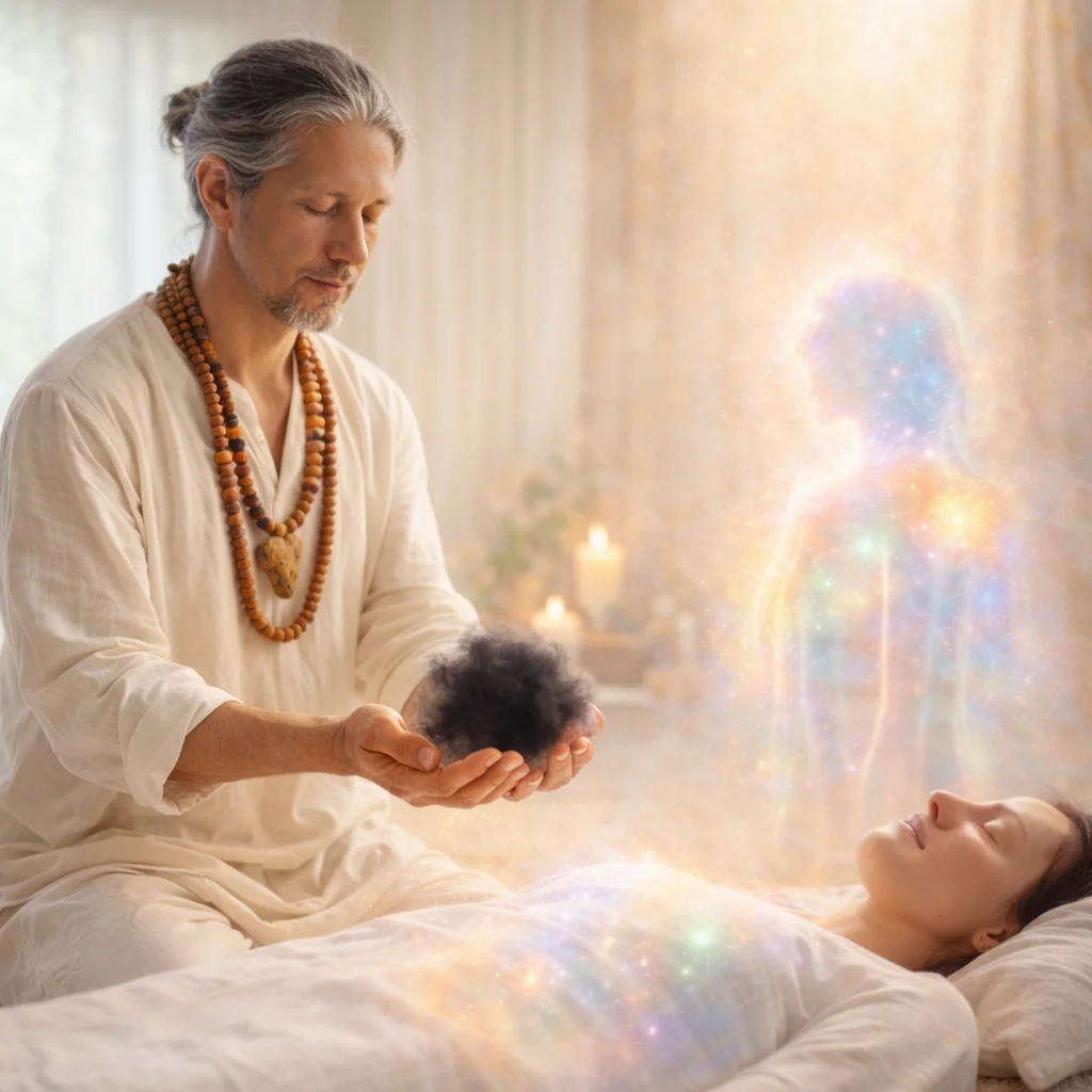 Geistige Chirurgie Schamane wendet geistige Chirurgie an. schamanische Ausbildung mit Ralph Riedel